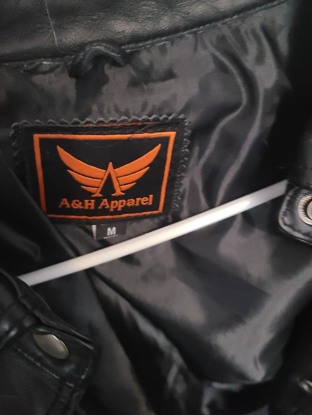 Black Faux Leather Snap-Front Jacket - Picture 3 of 4